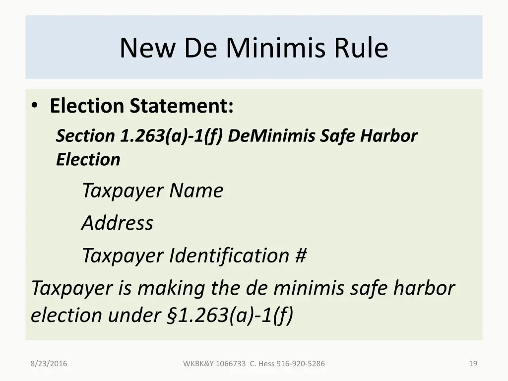 new de minimis rule 1