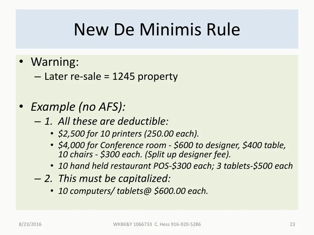 new de minimis rule 5