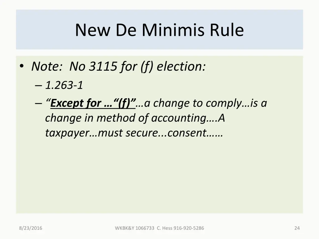 new de minimis rule 6