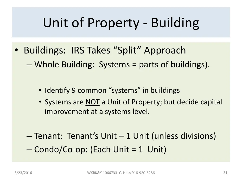 unit of property building 1