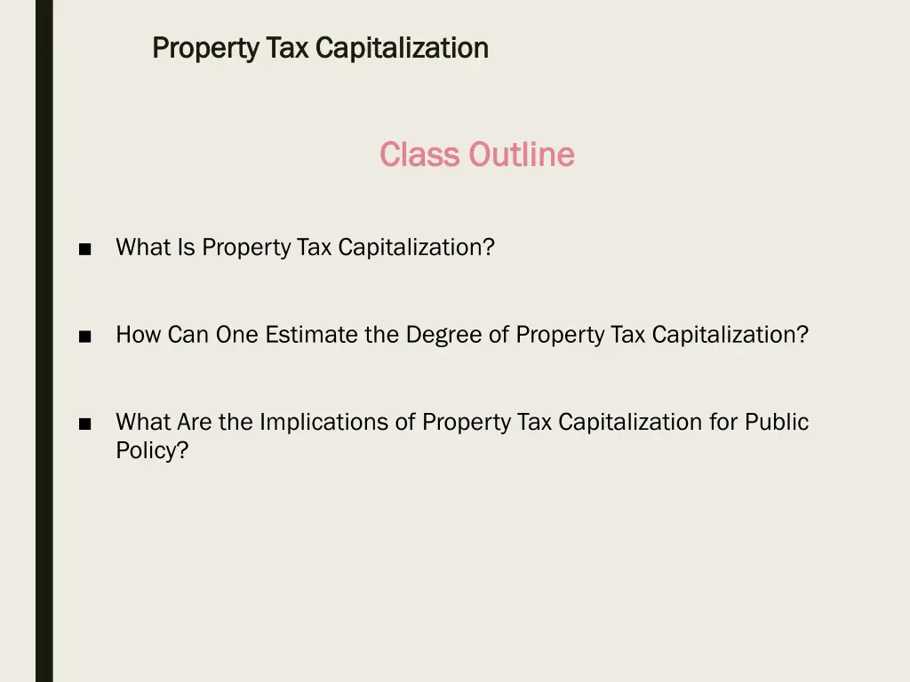 property tax capitalization property