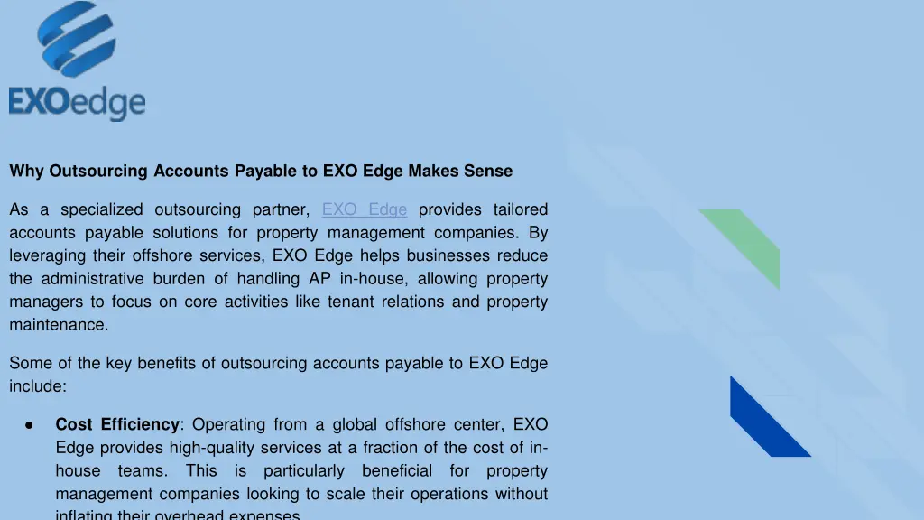 why outsourcing accounts payable to exo edge