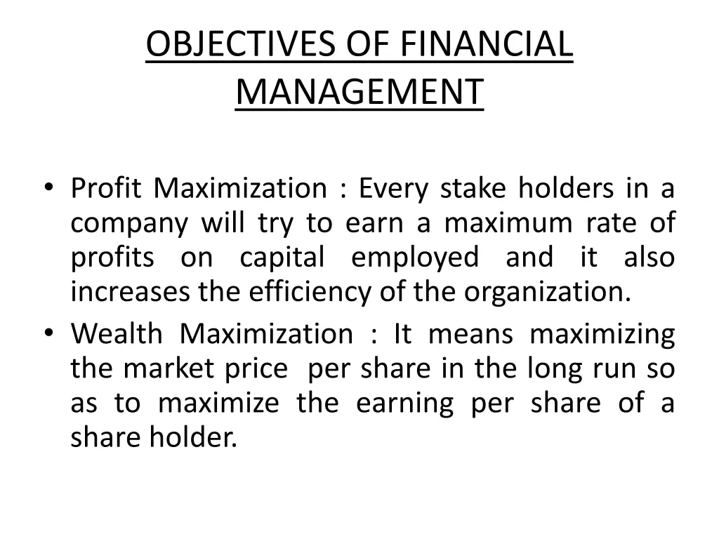 objectives of financial management