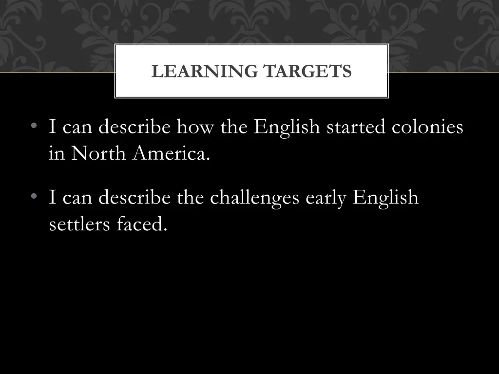 learning targets