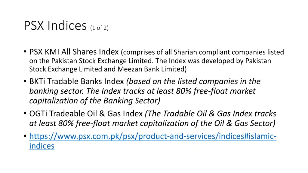 psx indices 1 of 2 1