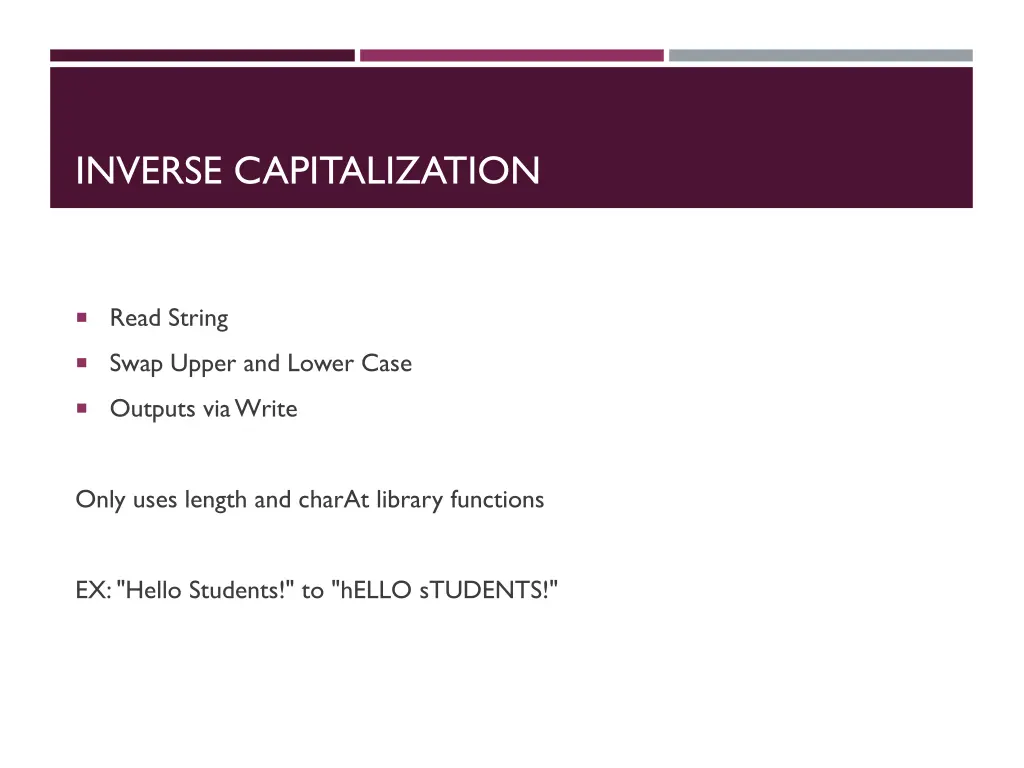 inverse capitalization 1