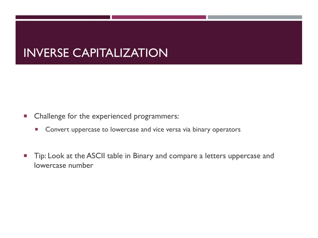 inverse capitalization 2