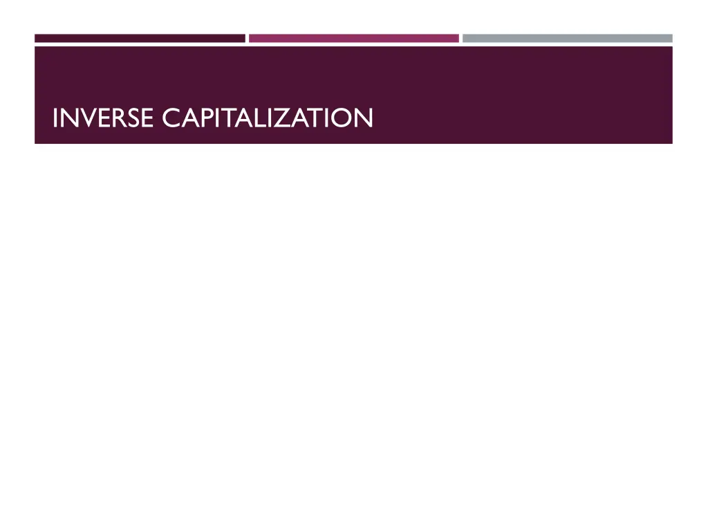 inverse capitalization