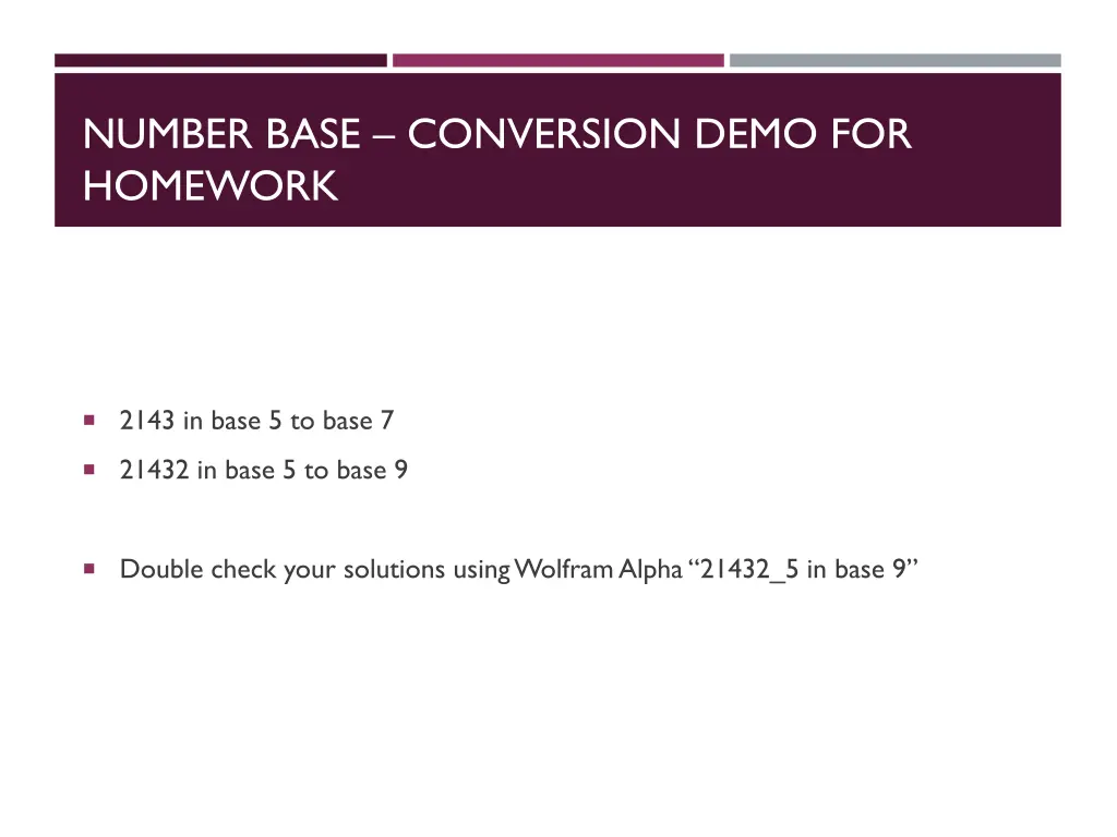 number base conversion demo for homework