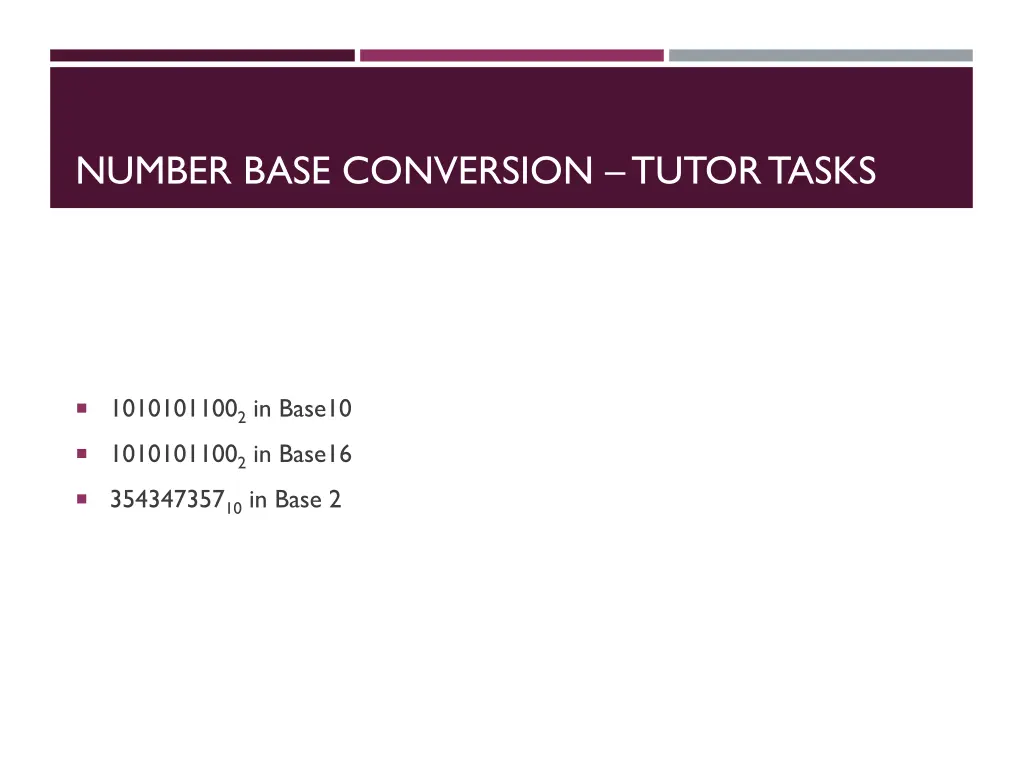 number base conversion tutor tasks