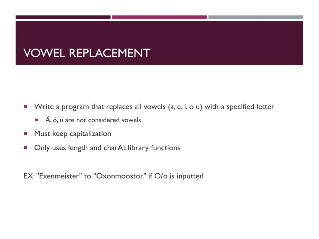 vowel replacement 1