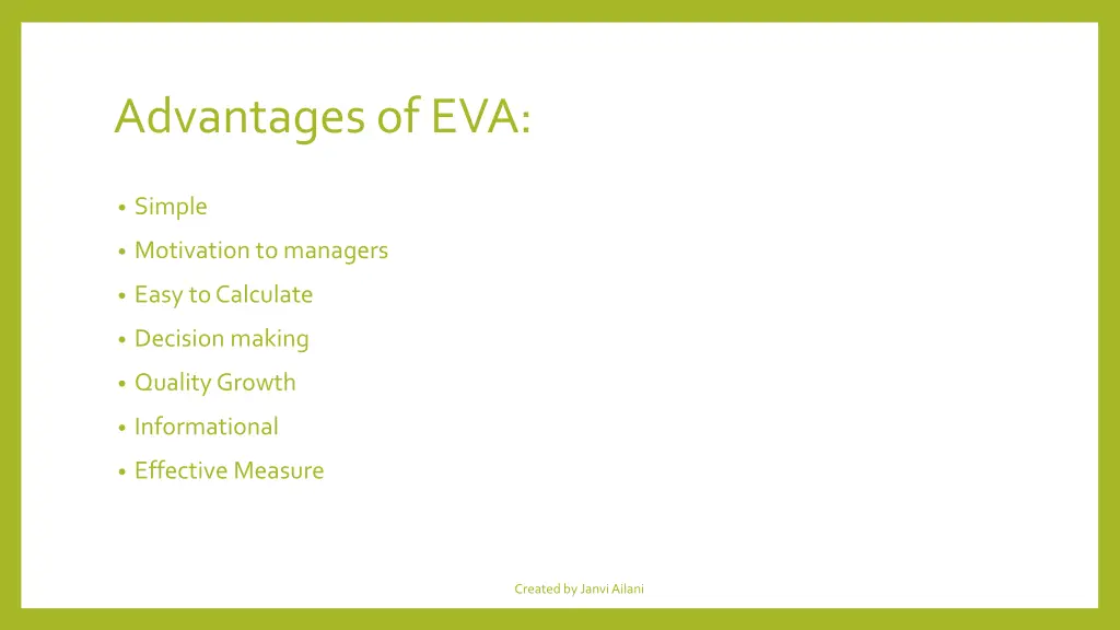 advantages of eva