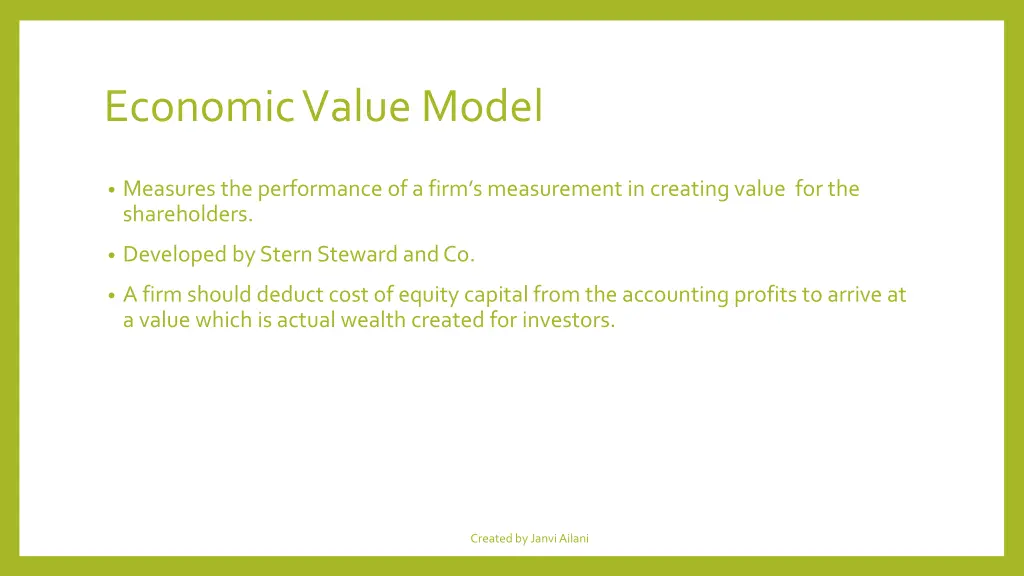 economic value model