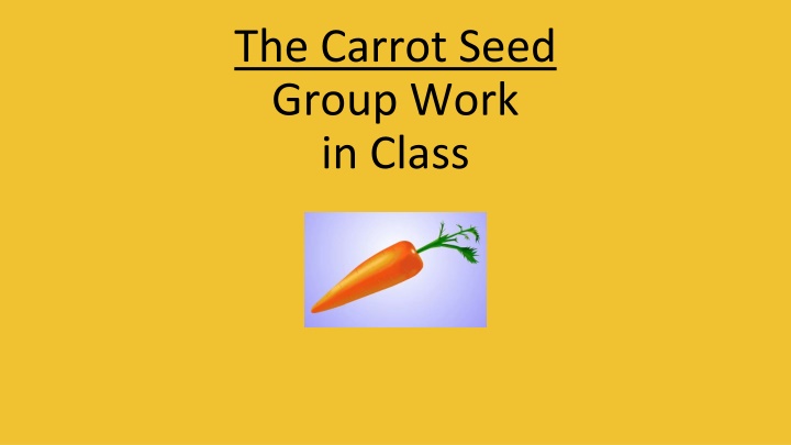 the carrot seed group work in class