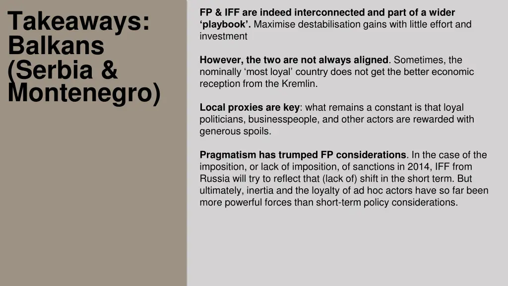 takeaways balkans serbia montenegro