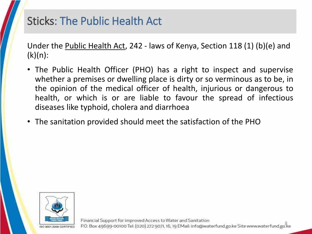 sticks sticks the public health act the public