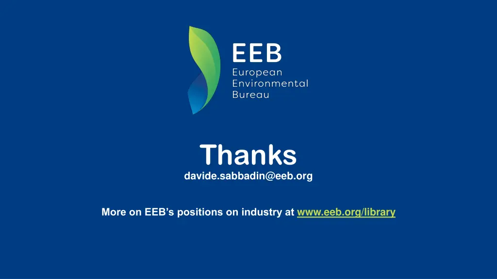 thanks davide sabbadin@eeb org