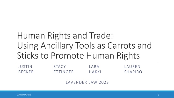 human rights and trade using ancillary tools