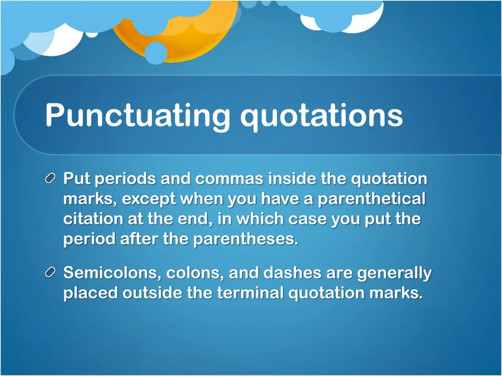 punctuating quotations