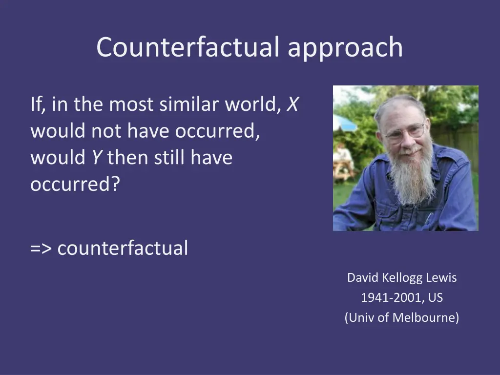 counterfactual approach