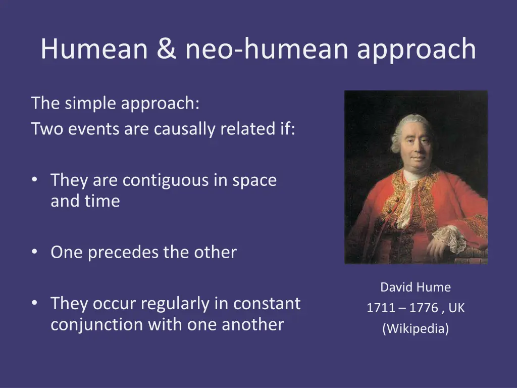 humean neo humean approach