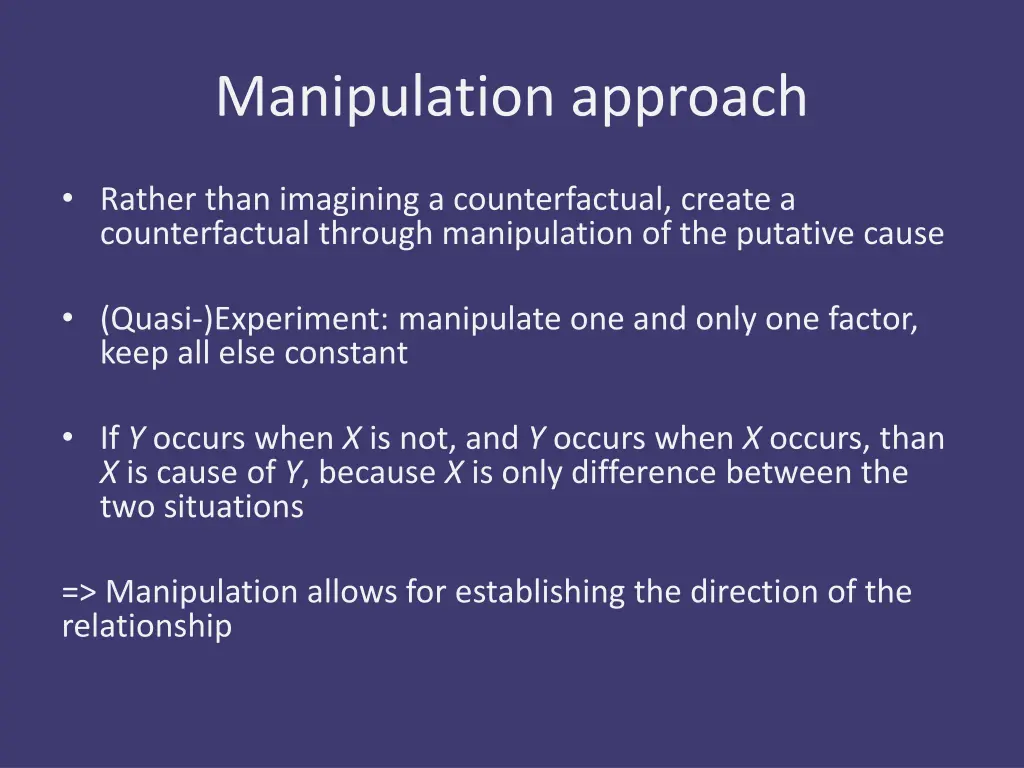 manipulation approach