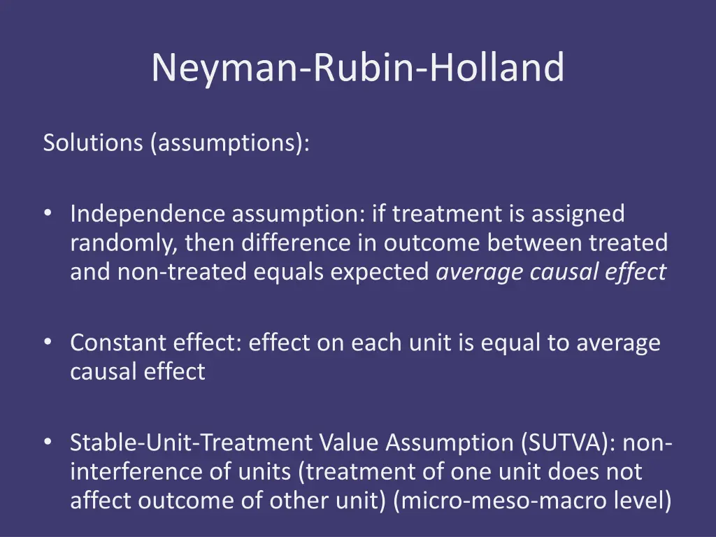 neyman rubin holland 2