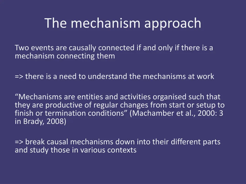 the mechanism approach 1