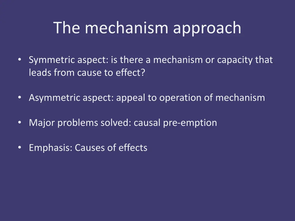 the mechanism approach 2