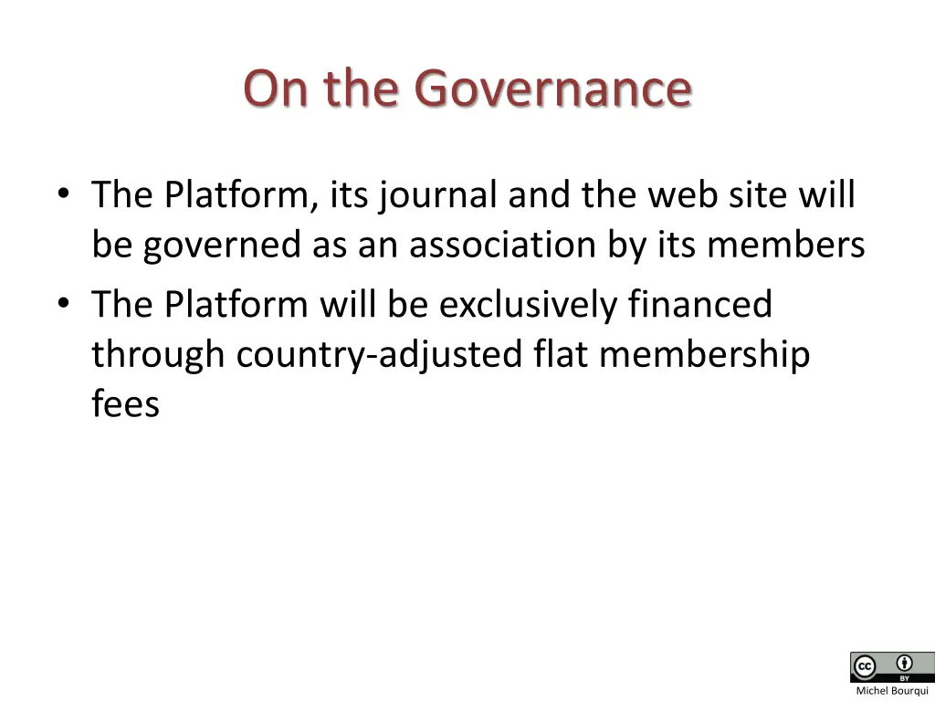 on the governance