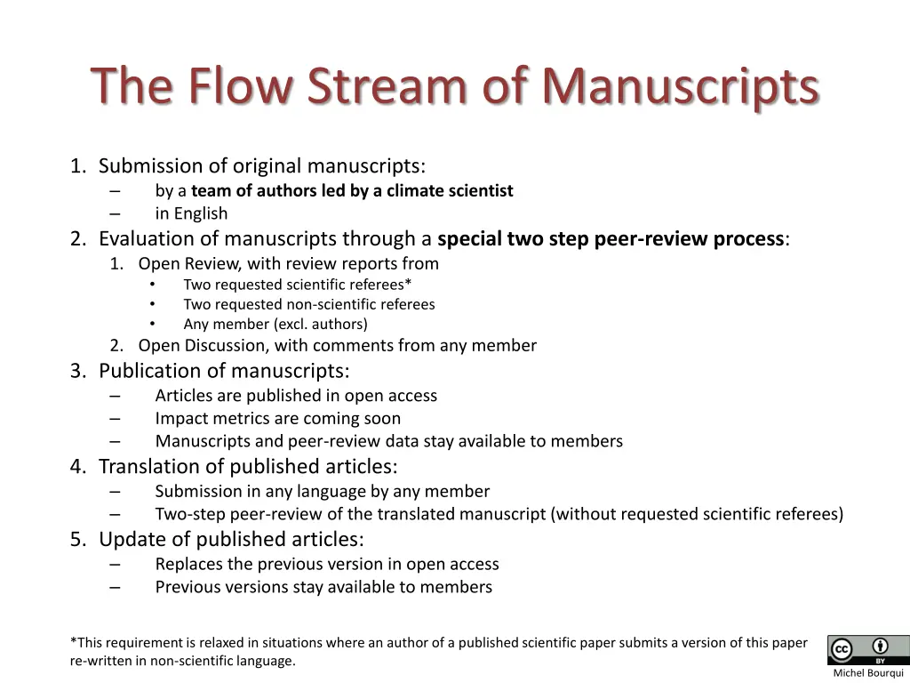 the flow stream of manuscripts