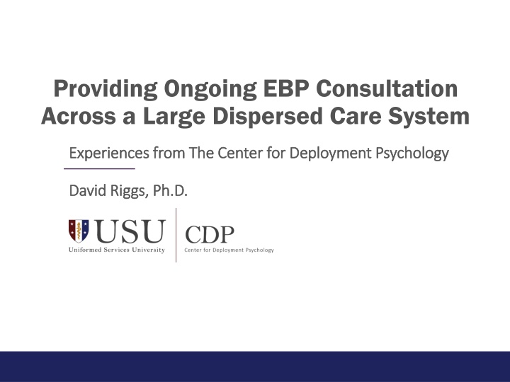 providing ongoing ebp consultation across a large