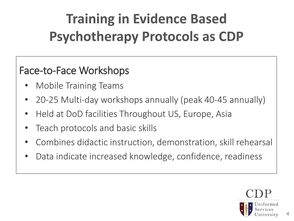 training in evidence based psychotherapy