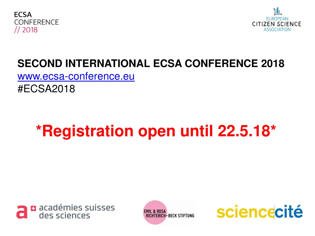 second international ecsa conference 2018