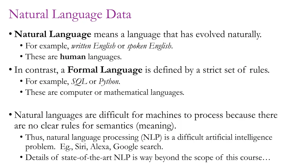 natural language data