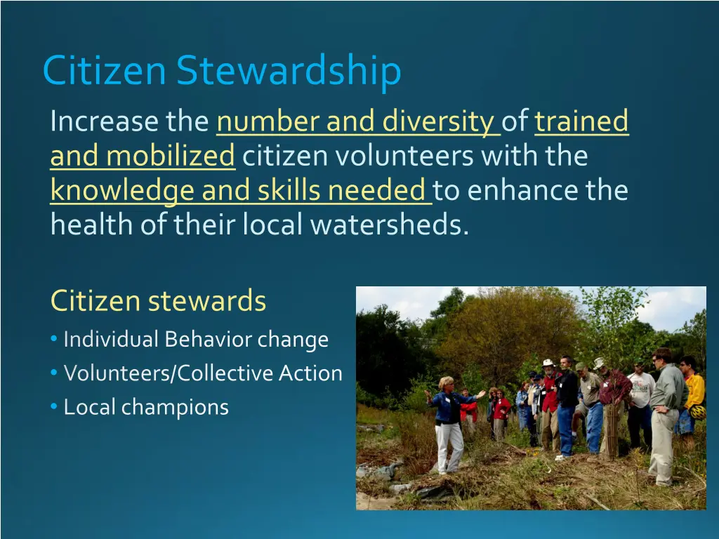 citizen stewardship increase the number 1