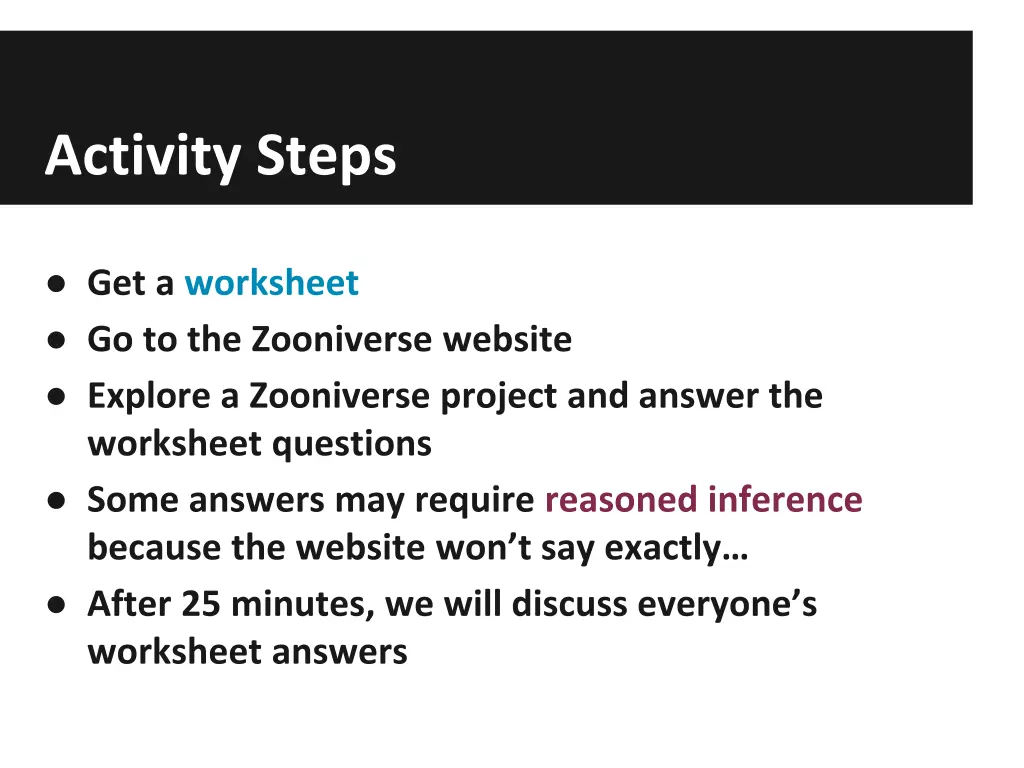 activity steps