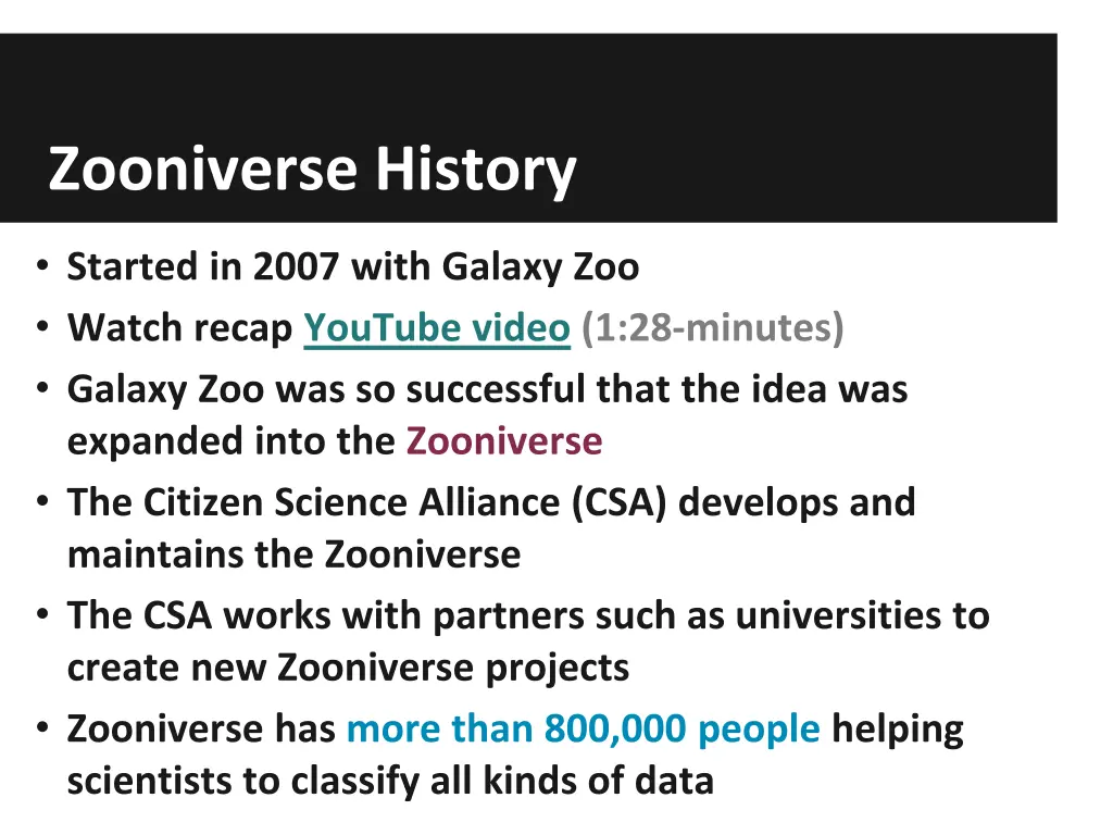 zooniverse history