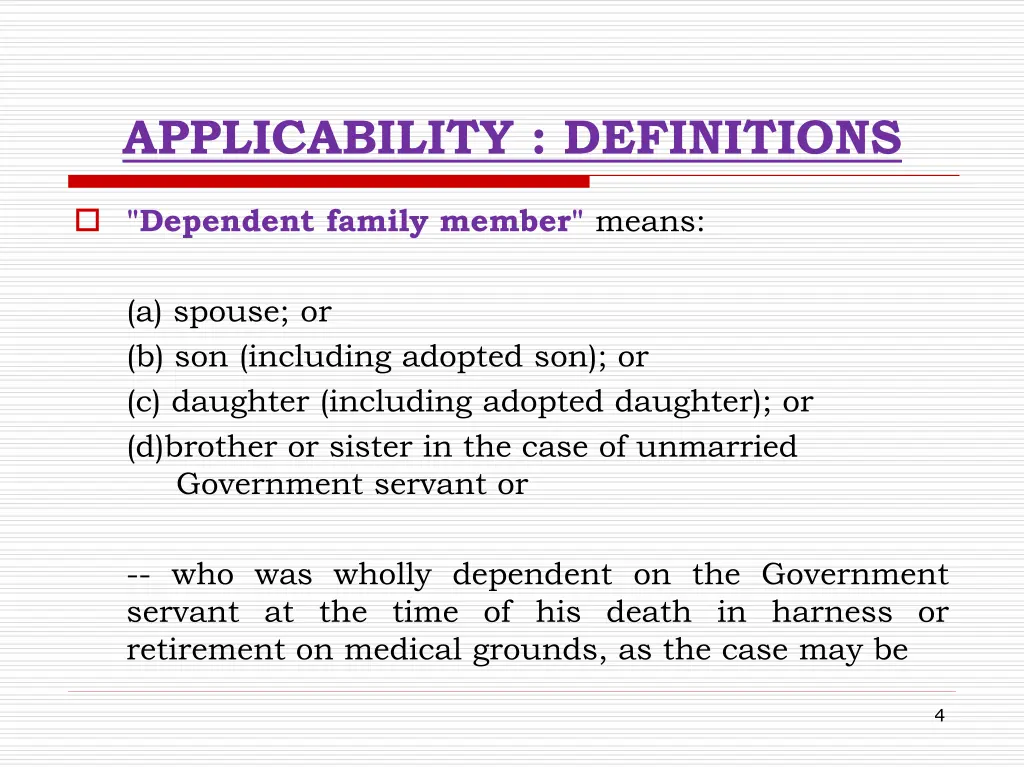 applicability definitions