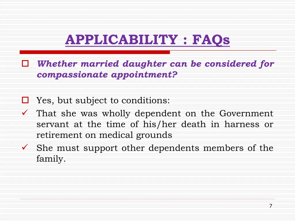 applicability faqs