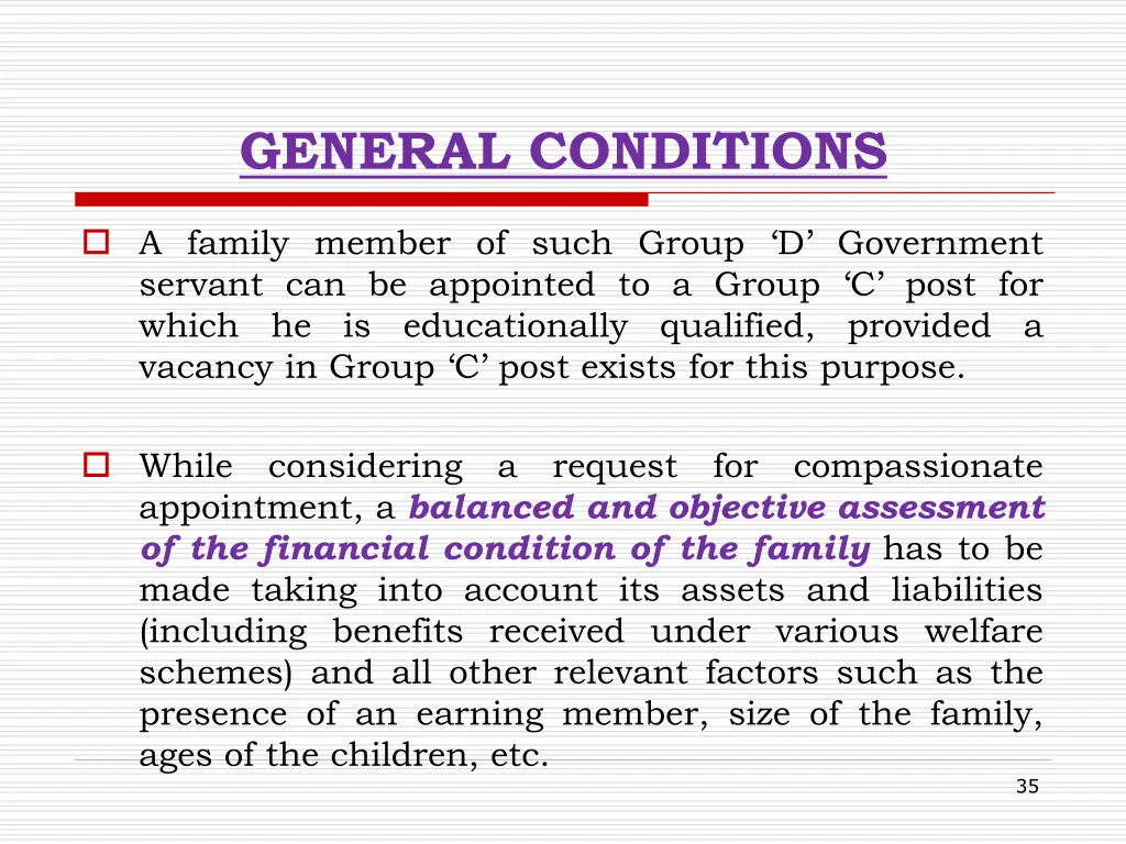 general conditions 1