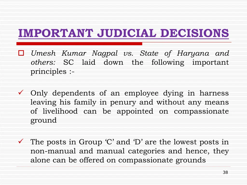 important judicial decisions