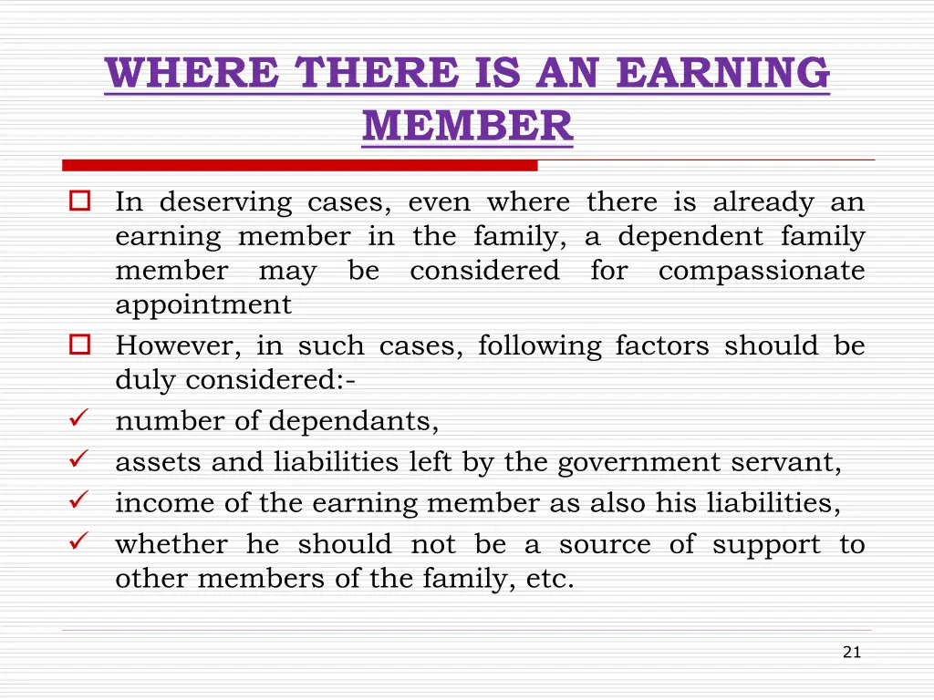 where there is an earning member