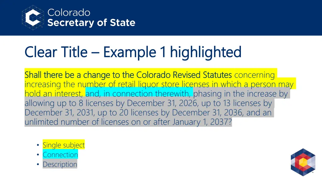 clear title clear title example 1 highlighted