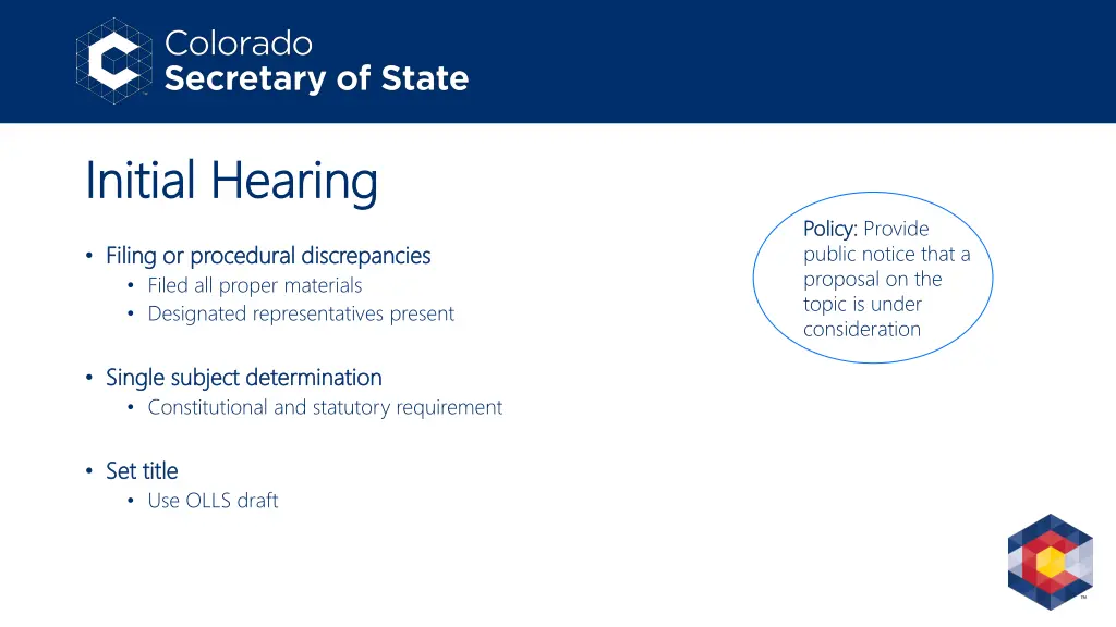 initial hearing initial hearing