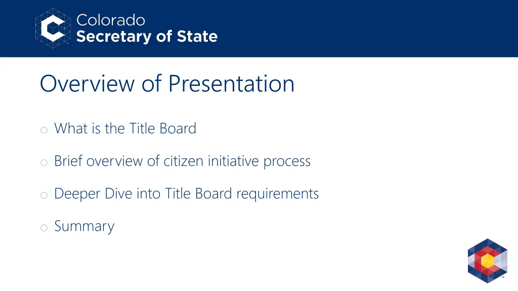 overview of presentation