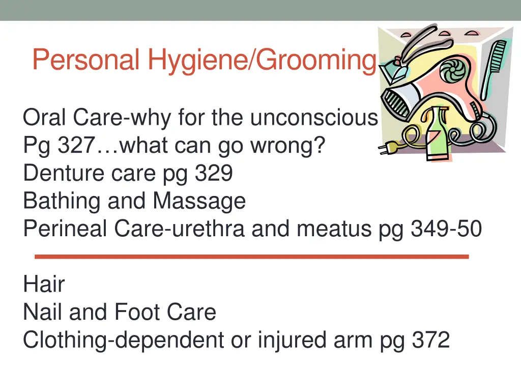 personal hygiene grooming