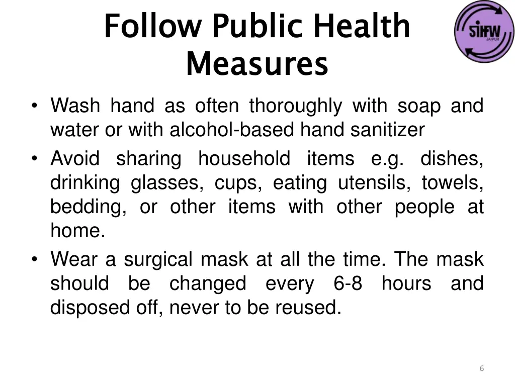 follow public health measures wash hand as often