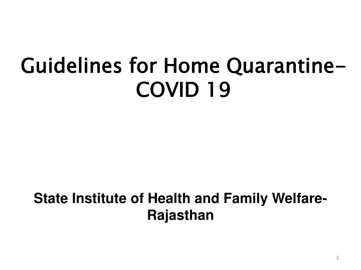 guidelines for home quarantine covid 19