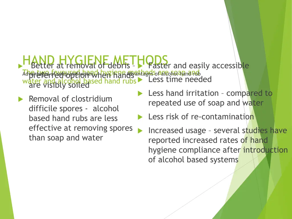 hand hygiene methods the two favoured hand